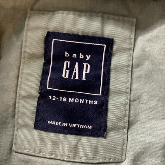 Baby Gap cargo hooded army green girls jacket 12 to 18 months casual play - Picture 3 of 8